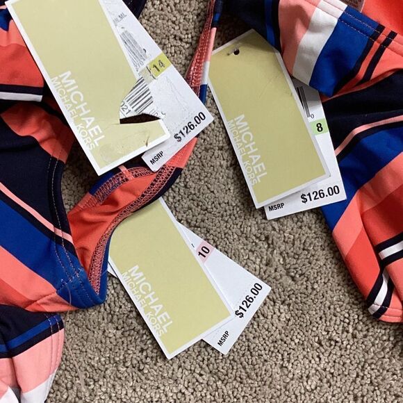 New. Michael Kors stripe swimsuit. Normally $126 - Picture 11 of 12